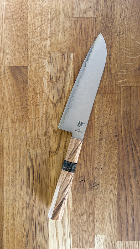 Toshitaka Damask Santoku 180 mm blad