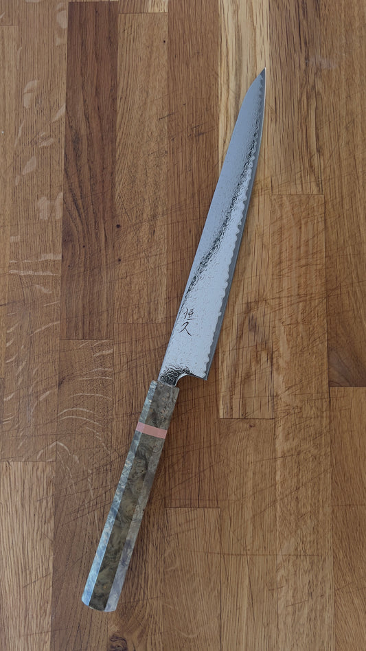 Tsunehisa Nickel Damascus Sujihiki 240 mm Limited